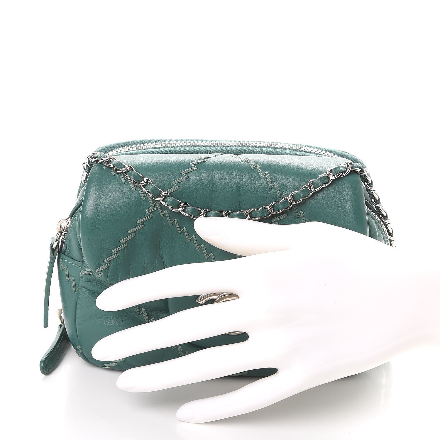 Chanel Calfskin Ultimate Stitch Mini Flap WOC Bag Turquoise 3 of 9