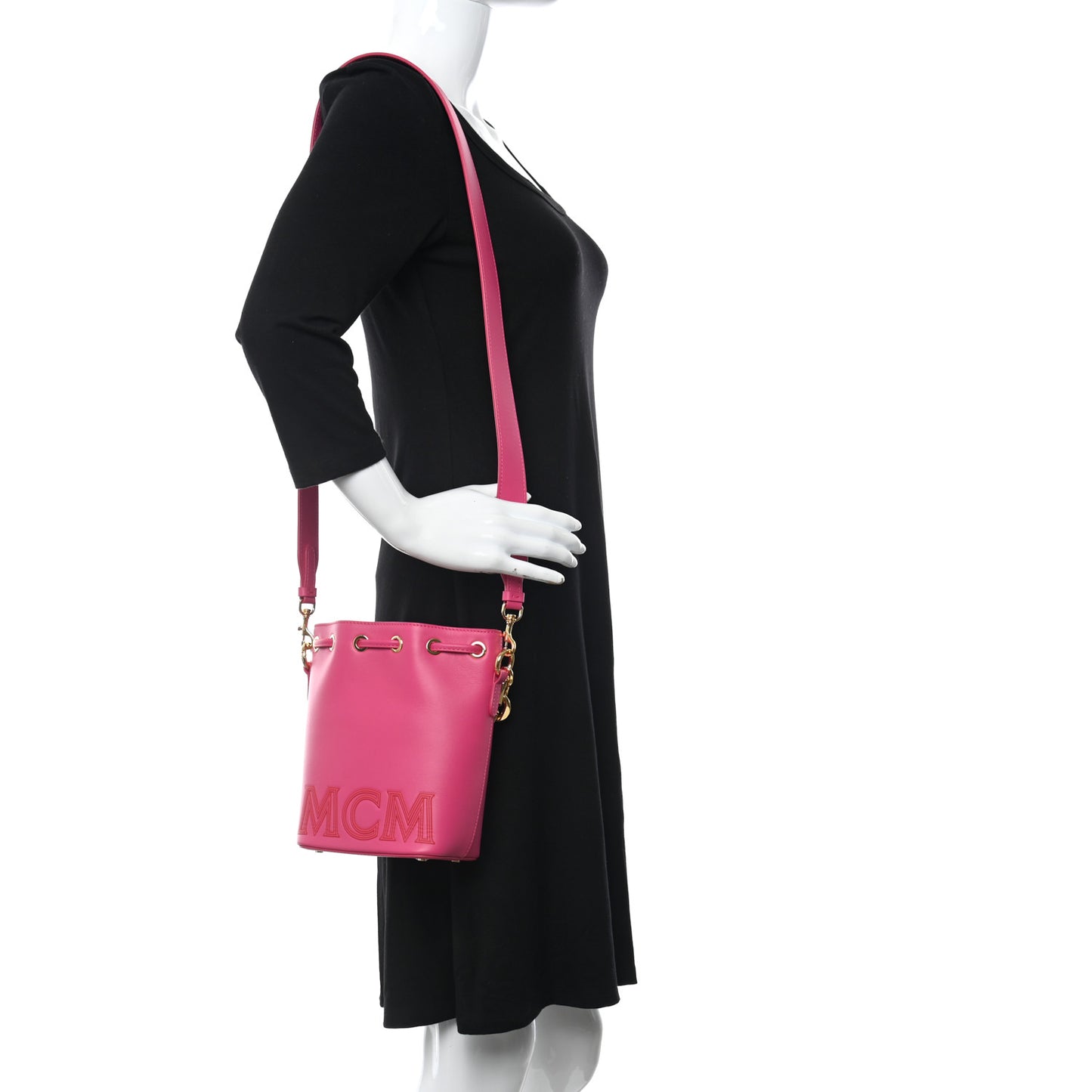 Nappa Mini Drawstring Aren Chain Bag Beetroot Purple