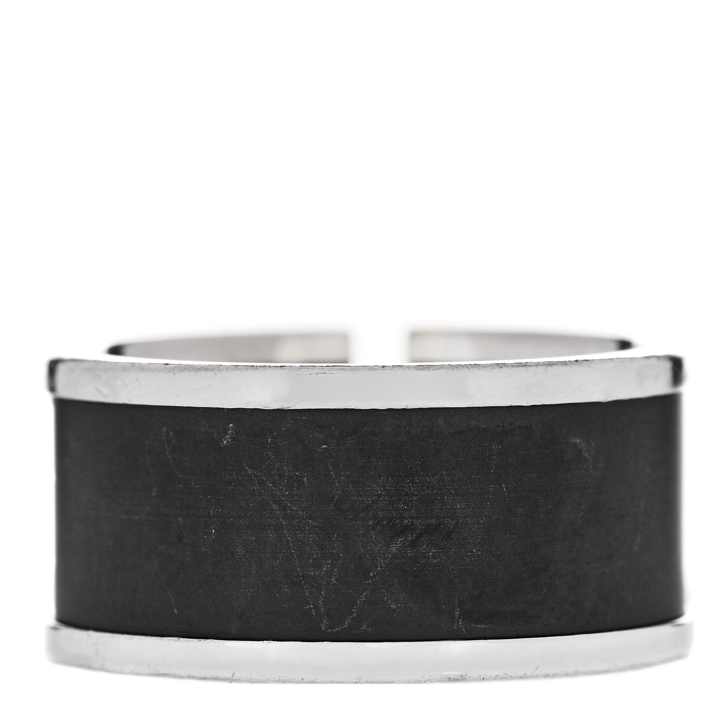 Tiffany Sterling Silver Black Ceramic T Cutout Ring 58 8.25 3 of 5