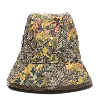 Gucci GG Supreme Monogram Azalea Calfskin Dusty Carnation Retro Interlocking G Bucket Hat S Beige Ebony Multicolor 4 of 10