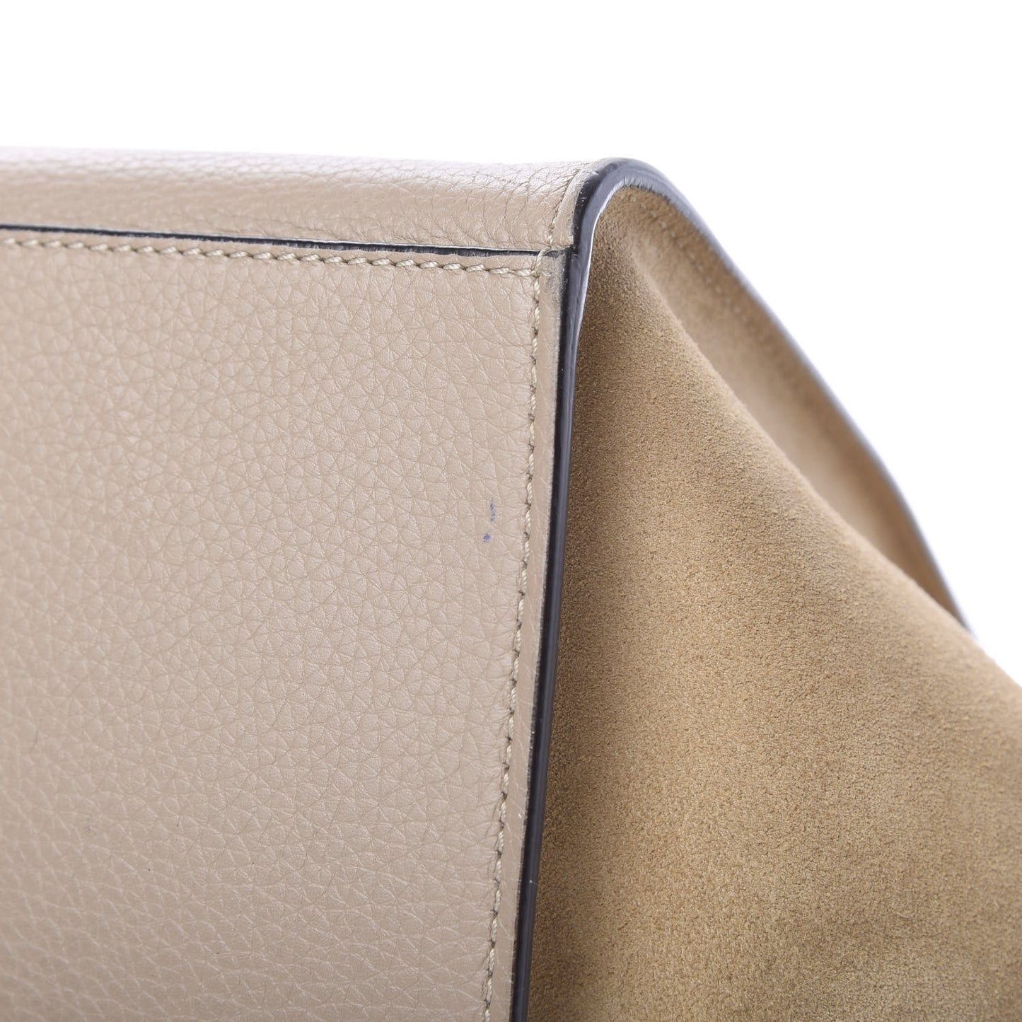 Drummed Calfskin Suede Medium Trapeze Dune