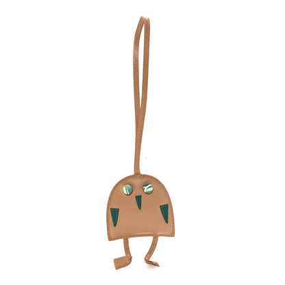 Hermes Lambskin Silk Petit H Hibouton Charm 1 of 3