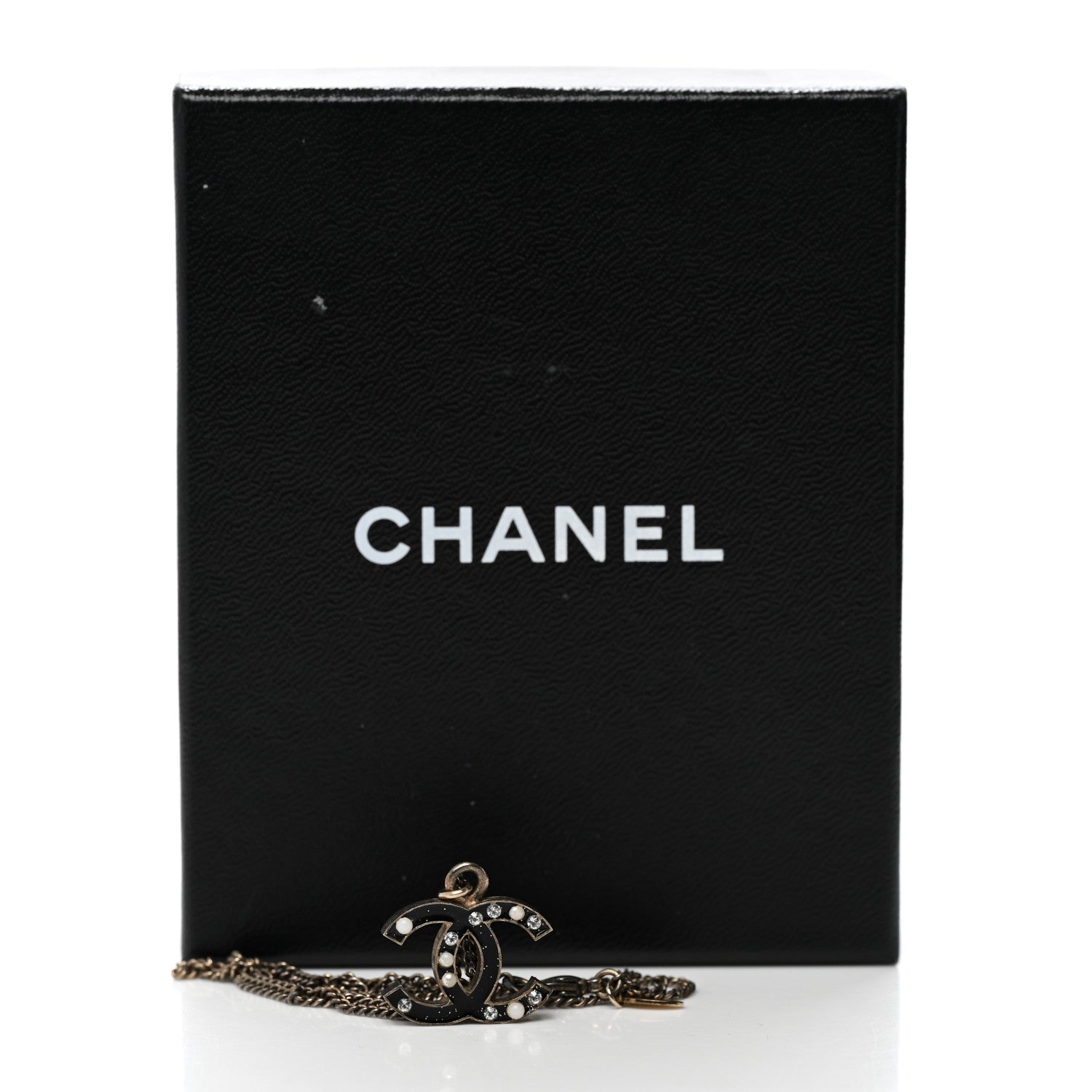 Chanel Enamel Crystal Pearl CC Pendant Necklace Ruthenium 6 of 6