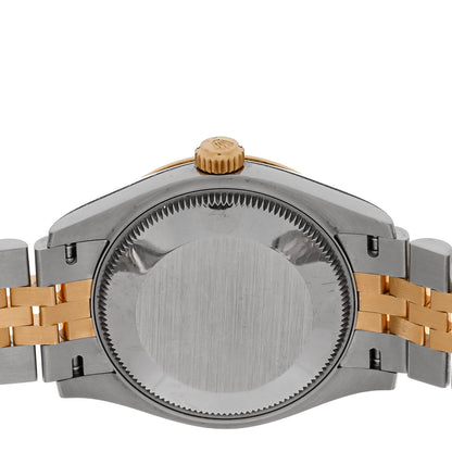 Rolex Stainless Steel 18K Yellow Gold Diamond 31mm Oyster Perpetual Datejust Watch Aubergine Roman 278243 4 of 5