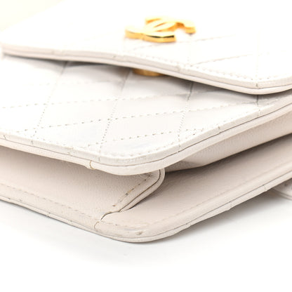 Chanel Lambskin Quilted Flap Waist Belt Bag White 9 of 12