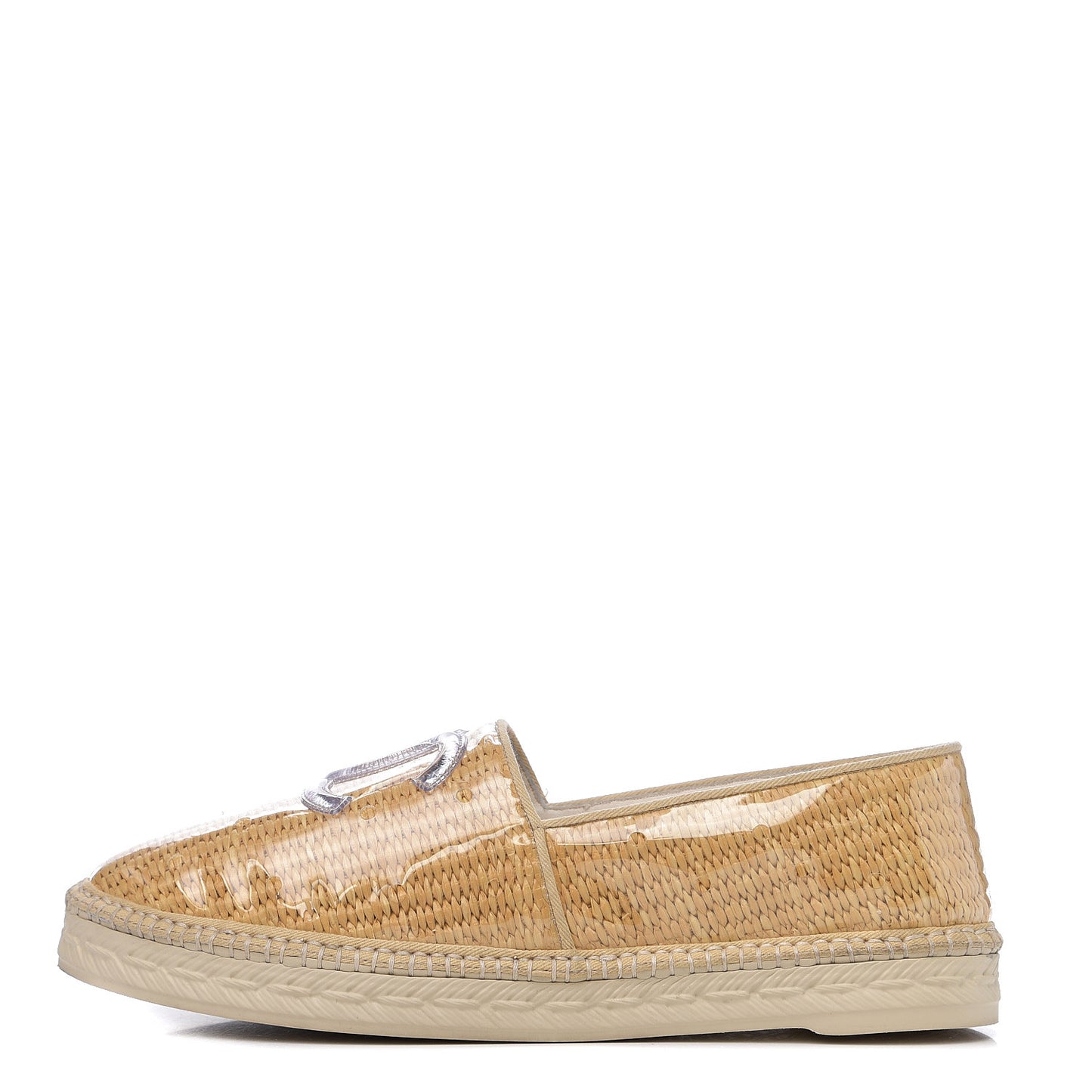 PVC Straw CC Espadrilles 42 Beige