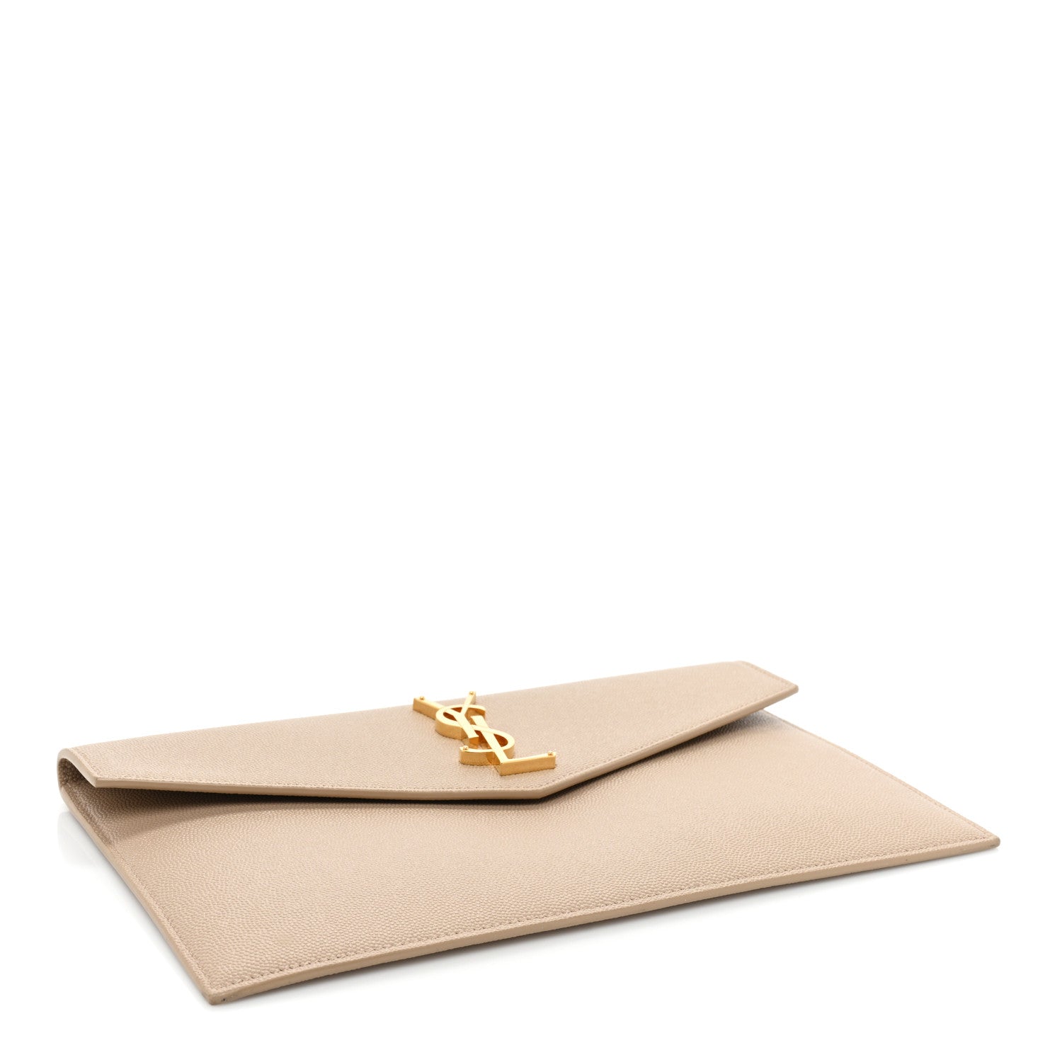 Saint Laurent Grain De Poudre Uptown Pouch Dark Beige 4 of 9