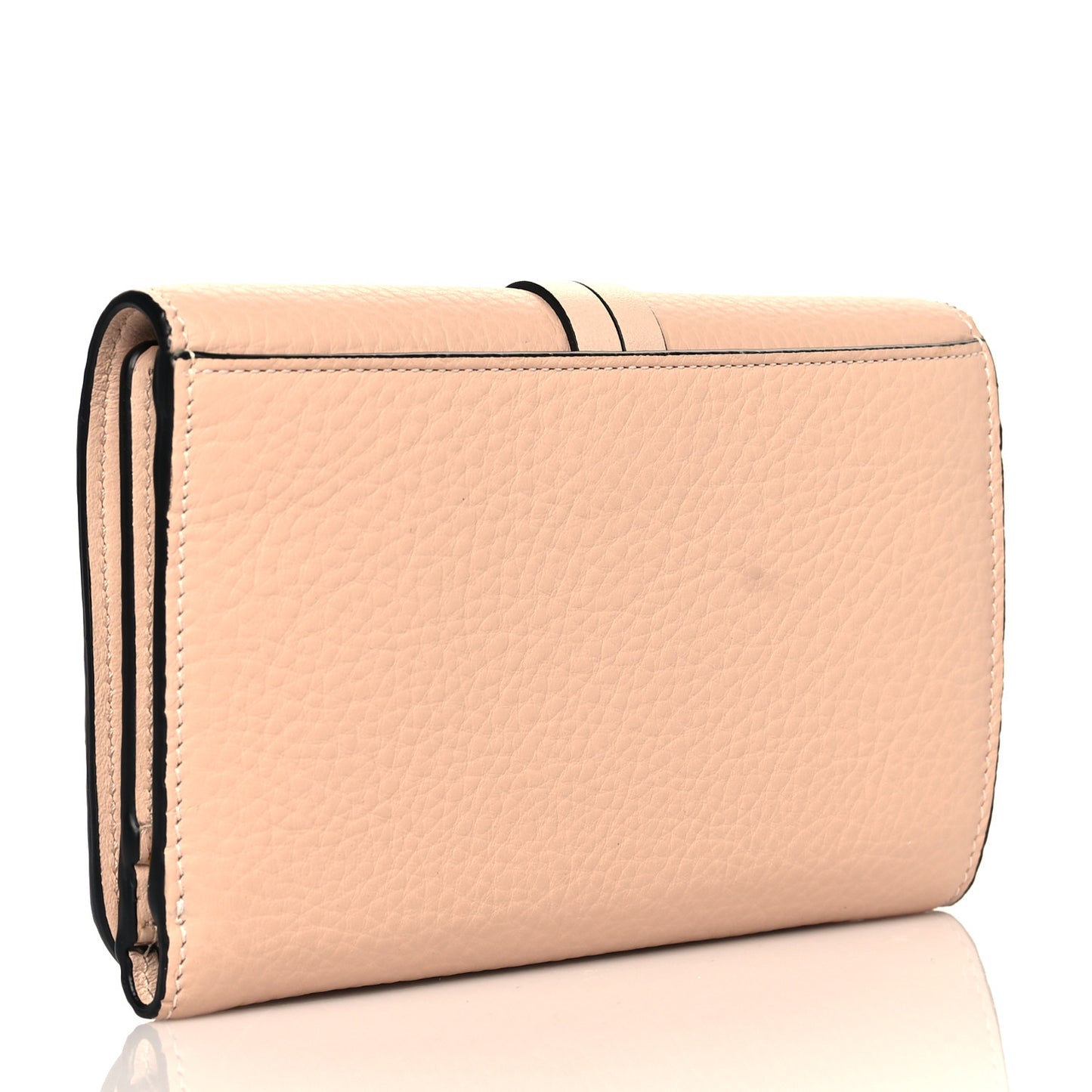 Calfskin Alphabet Trifold Wallet Blush Nude