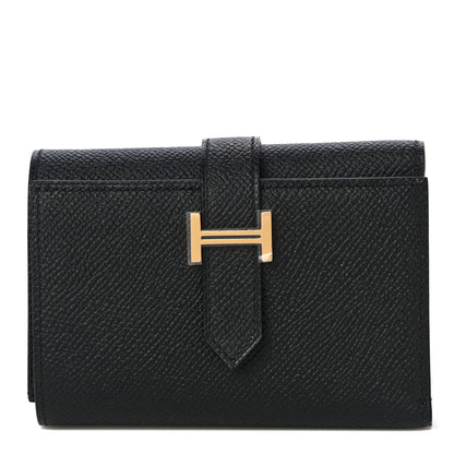 Hermes Epsom Tri-Fold Compact Bearn Wallet Black 1 of 9