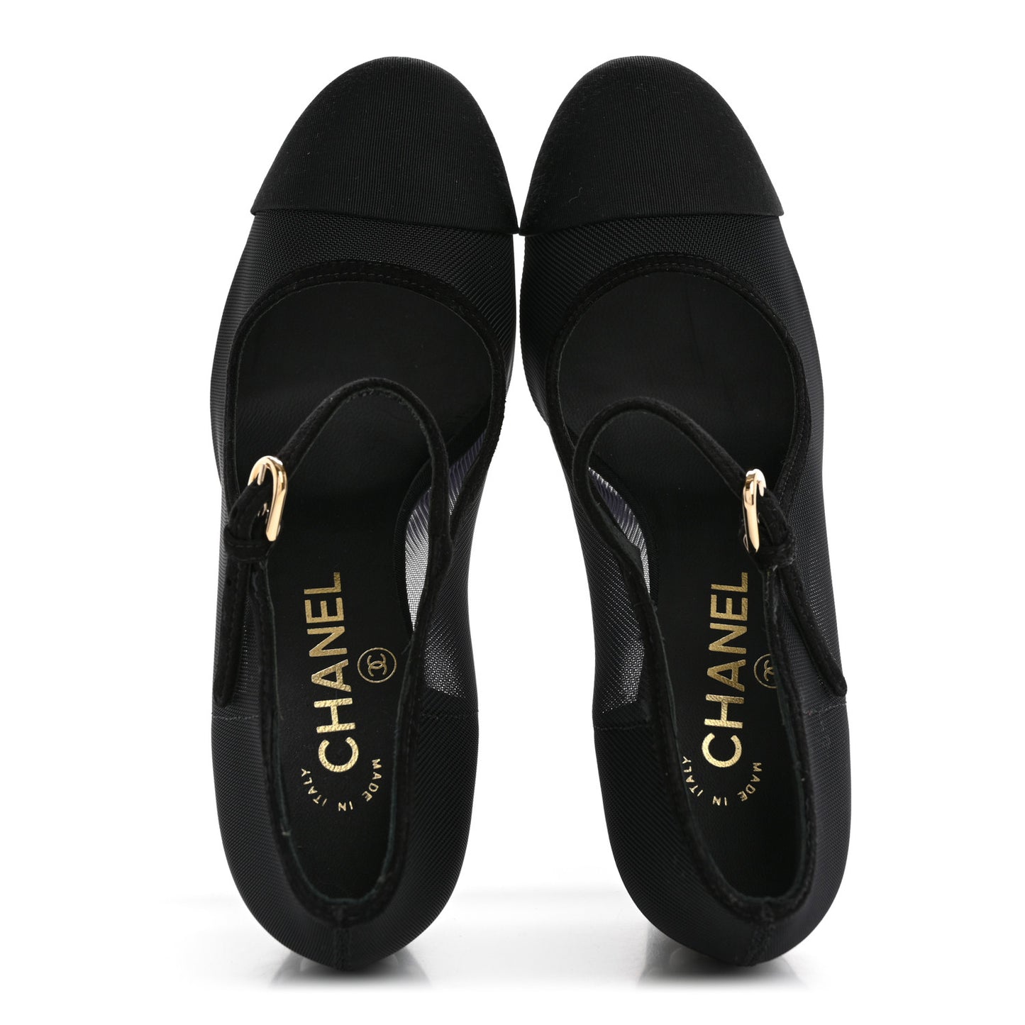 Mesh Suede Grosgrain Pearls Cap Toe Mary Jane Pumps  37.5 Black