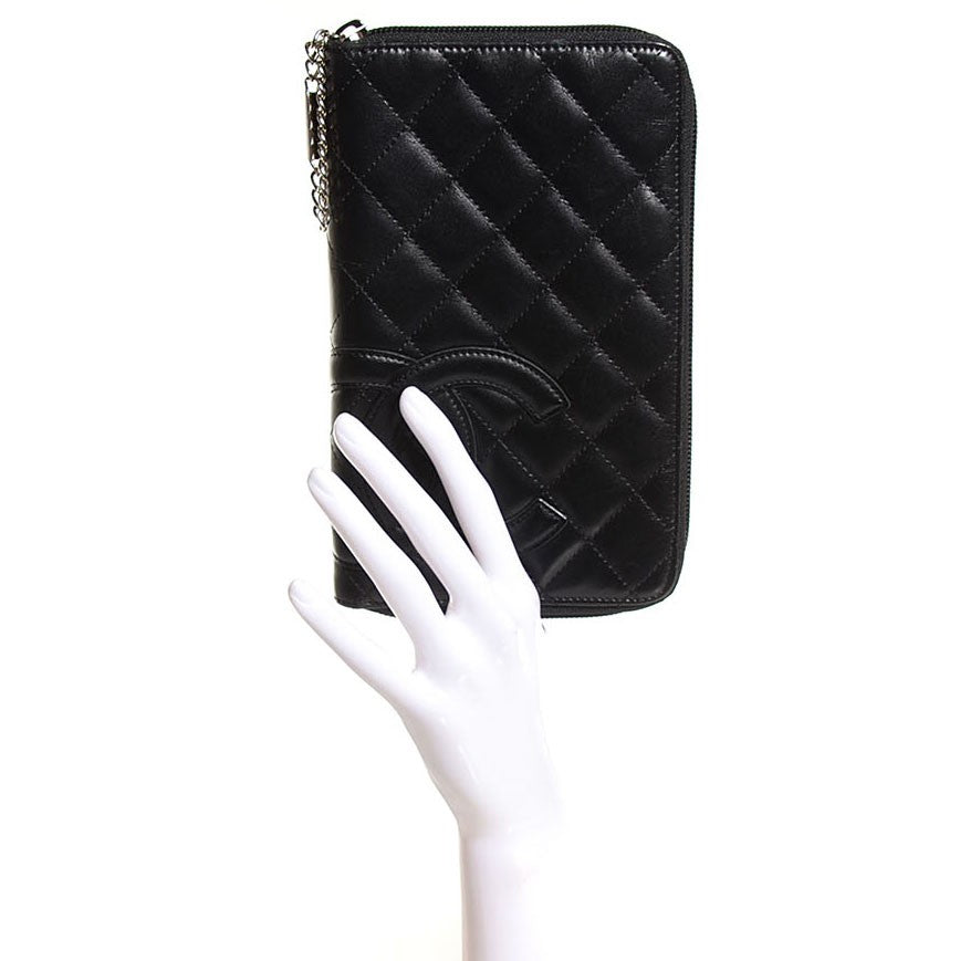Chanel Calfskin Cambon Zip Around Organizer Wallet Black 2 of 8