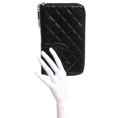 Chanel Calfskin Cambon Zip Around Organizer Wallet Black 2 of 8