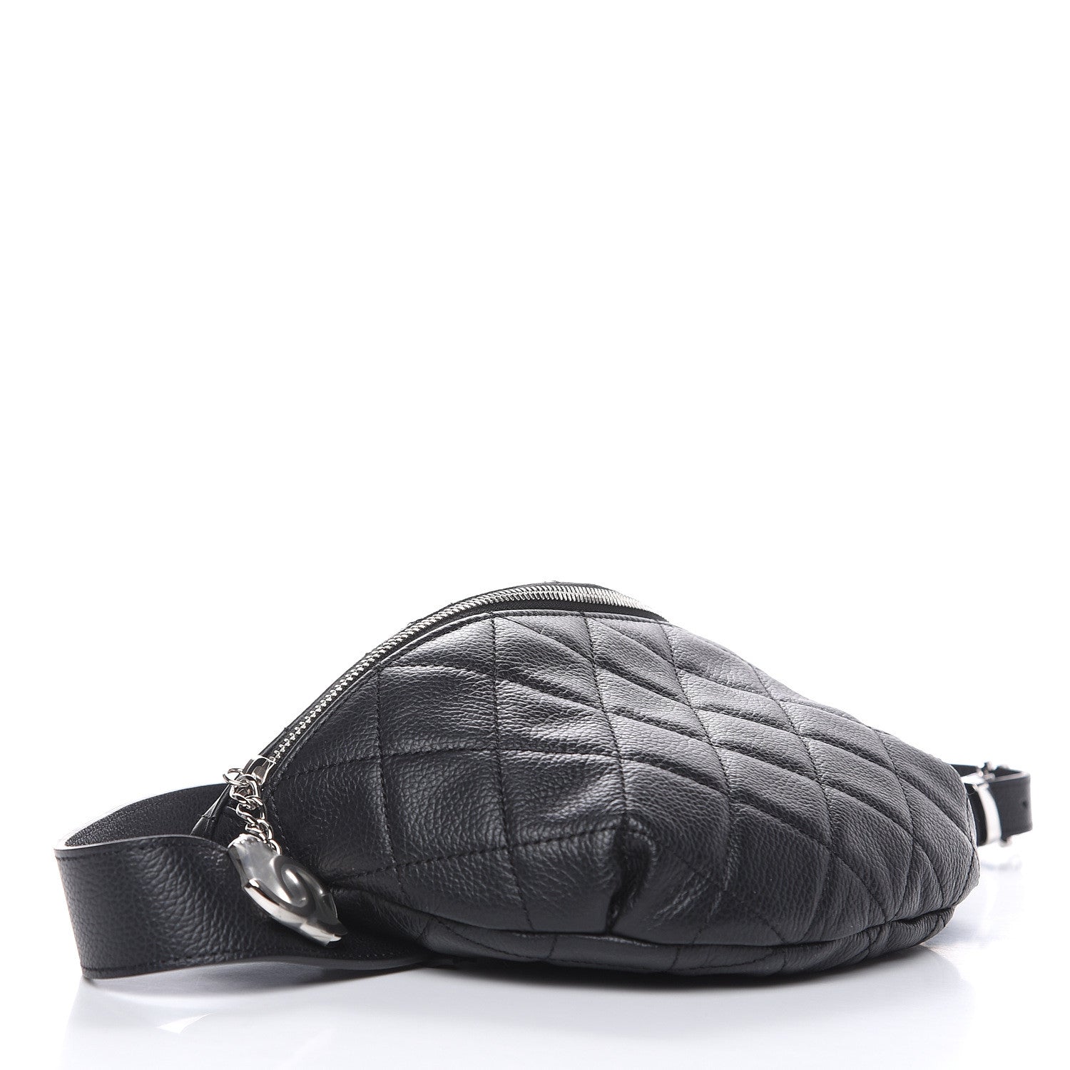 Chanel Grained Calfskin Quilted Waist Belt Bag Black 4 of 9