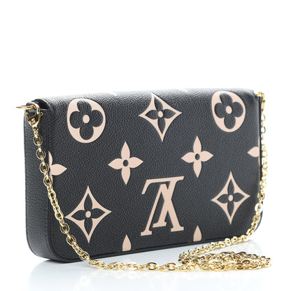 Louis Vuitton Empreinte Monogram Giant Crafty Pochette Felicie Black Creme 4 of 13