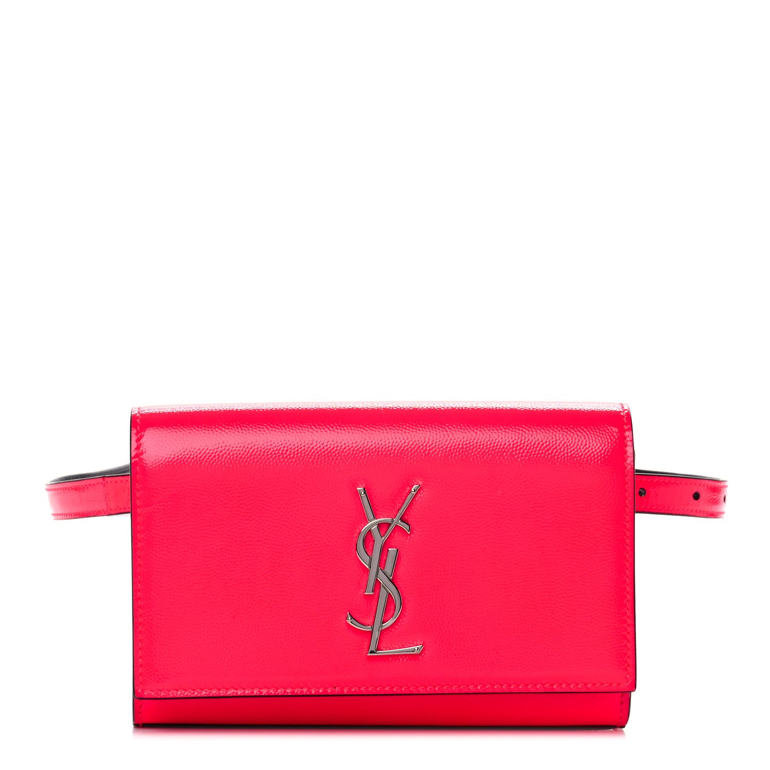 Saint Laurent Grain De Poudre Monogram Kate Belt Bag Neon Pink 1 of 12
