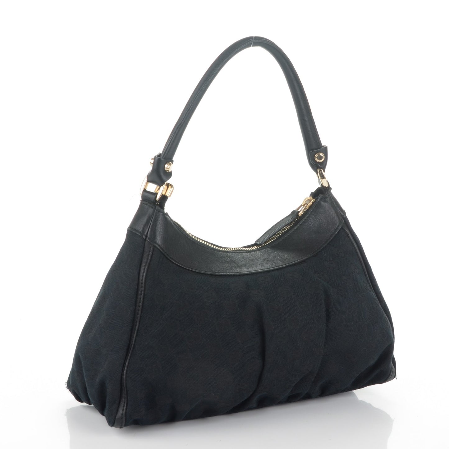 Monogram Medium D Gold Ring Hobo Black