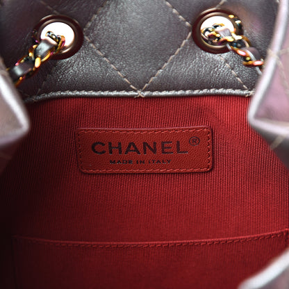 Chanel Iridescent Lambskin Calfskin Quilted Gabrielle Backpack Light Purple 5 of 9