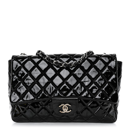 Chanel Patent Quilted Jumbo Single Flap Black 1 of 11