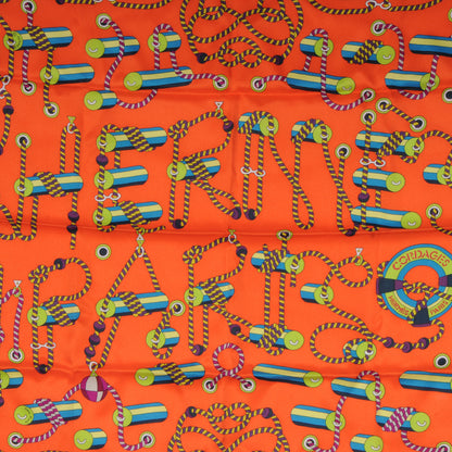 Hermes Silk Cordages Scarf 70 Orange 1 of 4