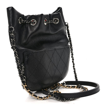 Chanel Calfskin Quilted Small Gabrielle Bucket Black 3 of 9