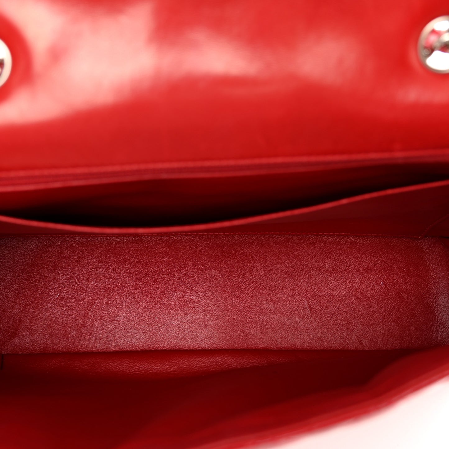 Patent Quilted Jumbo Single Flap Red