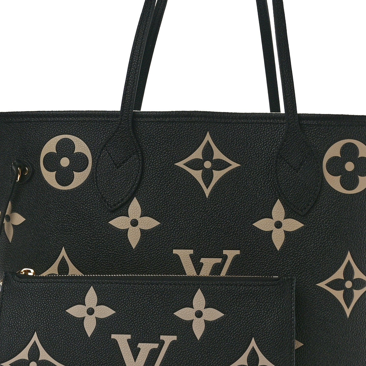 Louis Vuitton Empreinte Monogram Giant Neverfull MM Black Beige 8 of 10