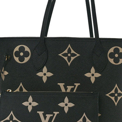 Louis Vuitton Empreinte Monogram Giant Neverfull MM Black Beige 8 of 10