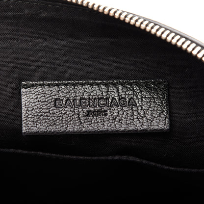 Balenciaga Chevre Silver Metallic Edge Hardware Pouch Black 6 of 7
