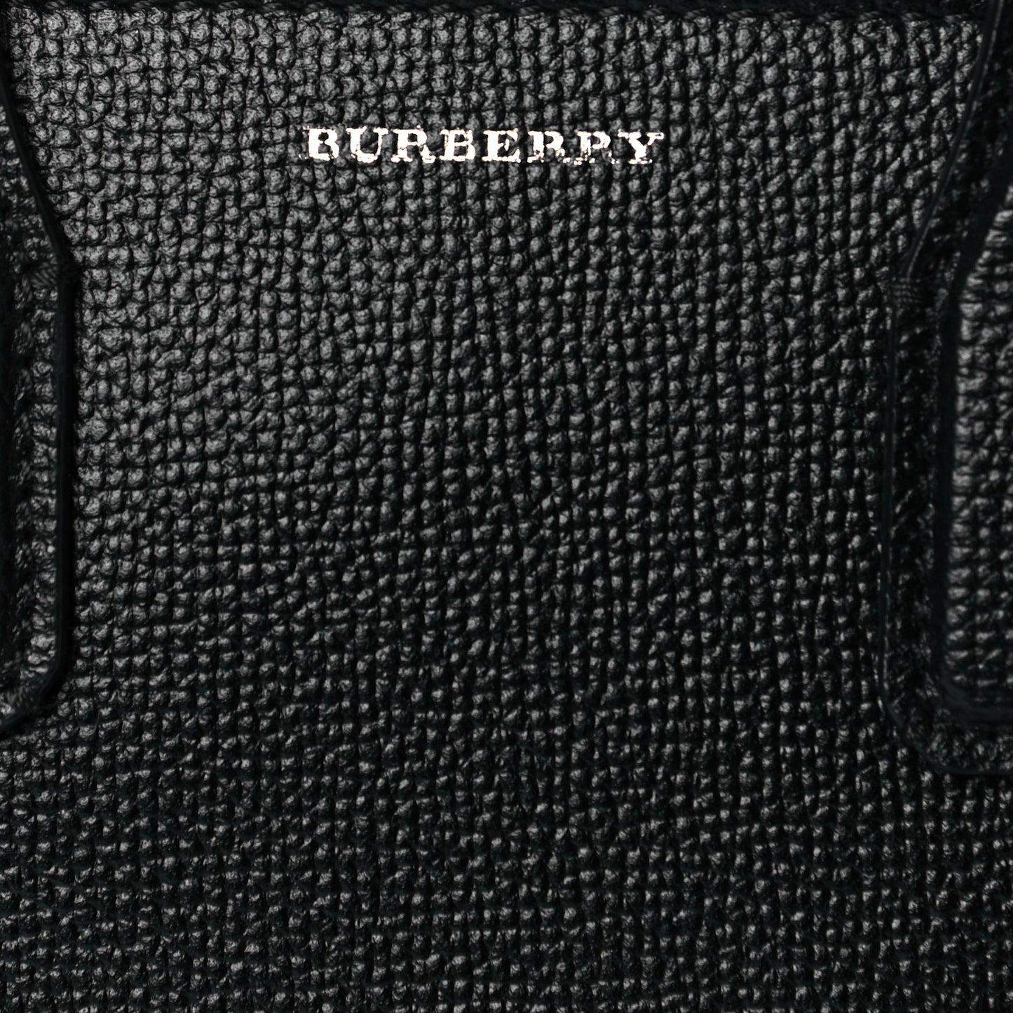 Grainy Calfskin House Check Small Banner Tote Black