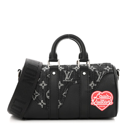 Louis Vuitton X NIGO Taurillon Monogram Denim Drip Keepall XS Black 1 of 10