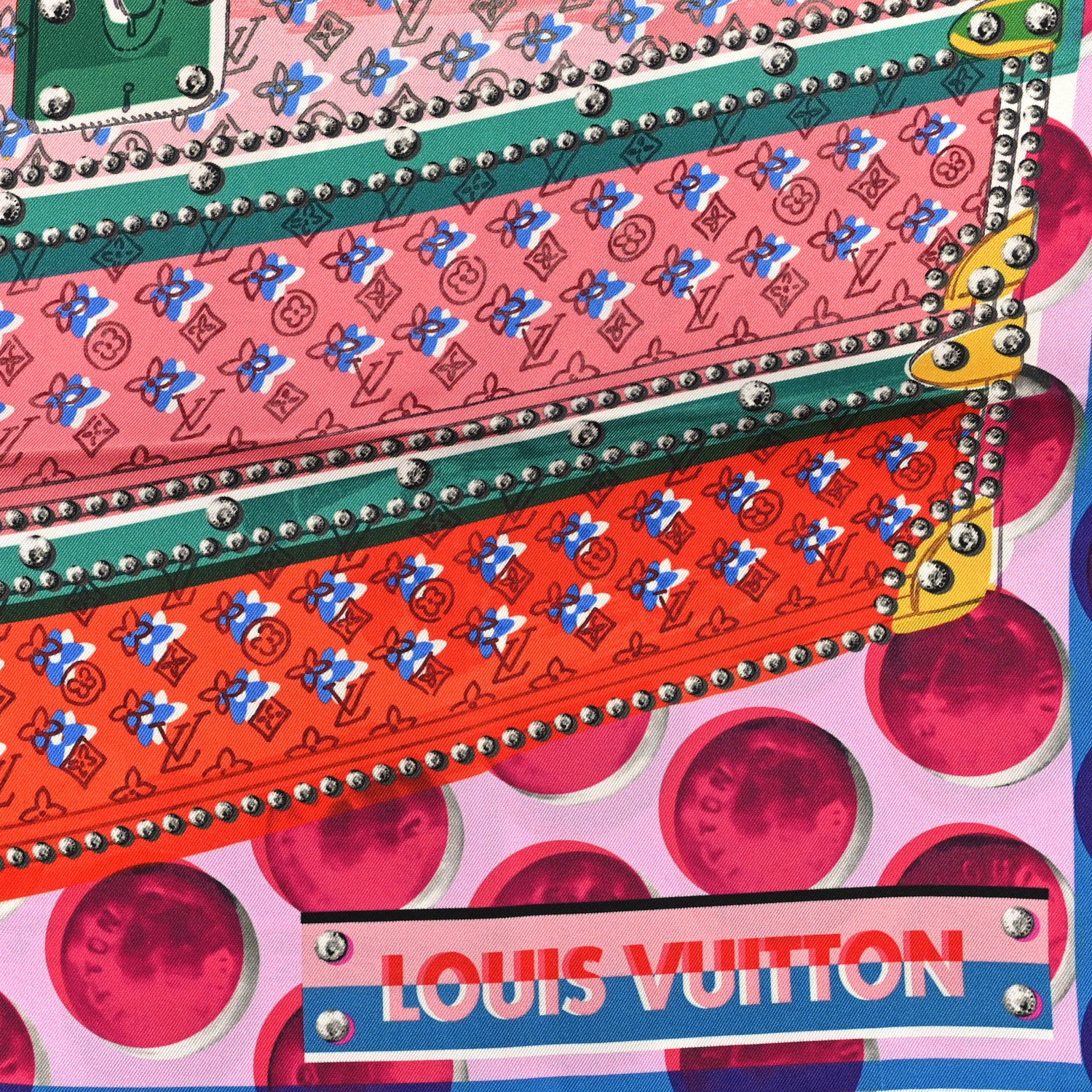 Louis Vuitton Silk Magic Malle Square Scarf 70 Pink 2 of 3