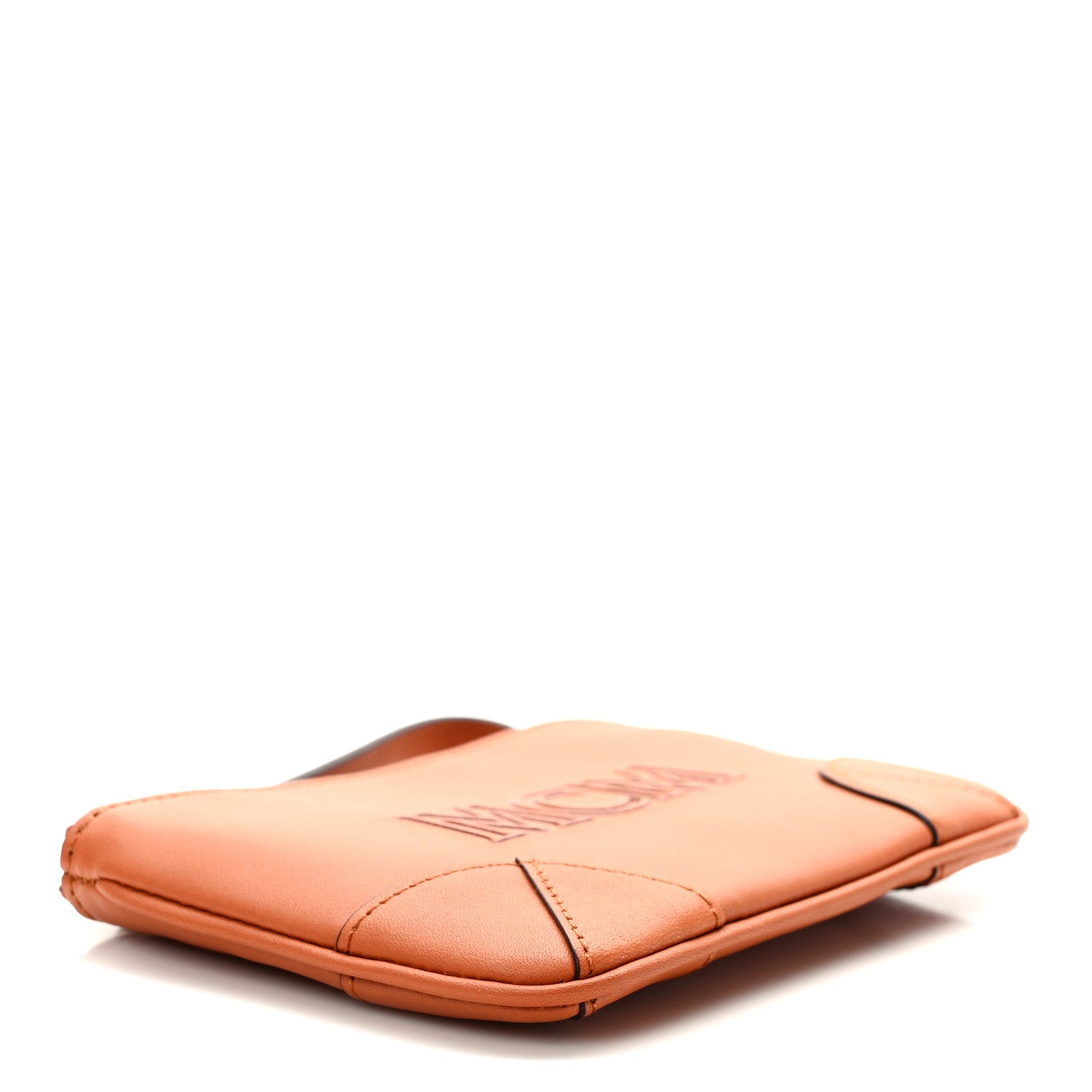 MCM Spanish Calfskin X-Mini Aren Wristlet Zip Pouch Cognac 4 of 8