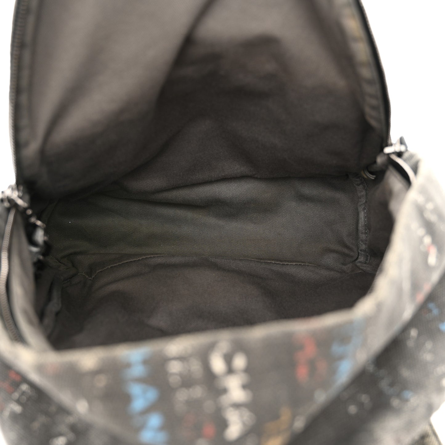 Graffiti Printed Canvas Medium Backpack Black