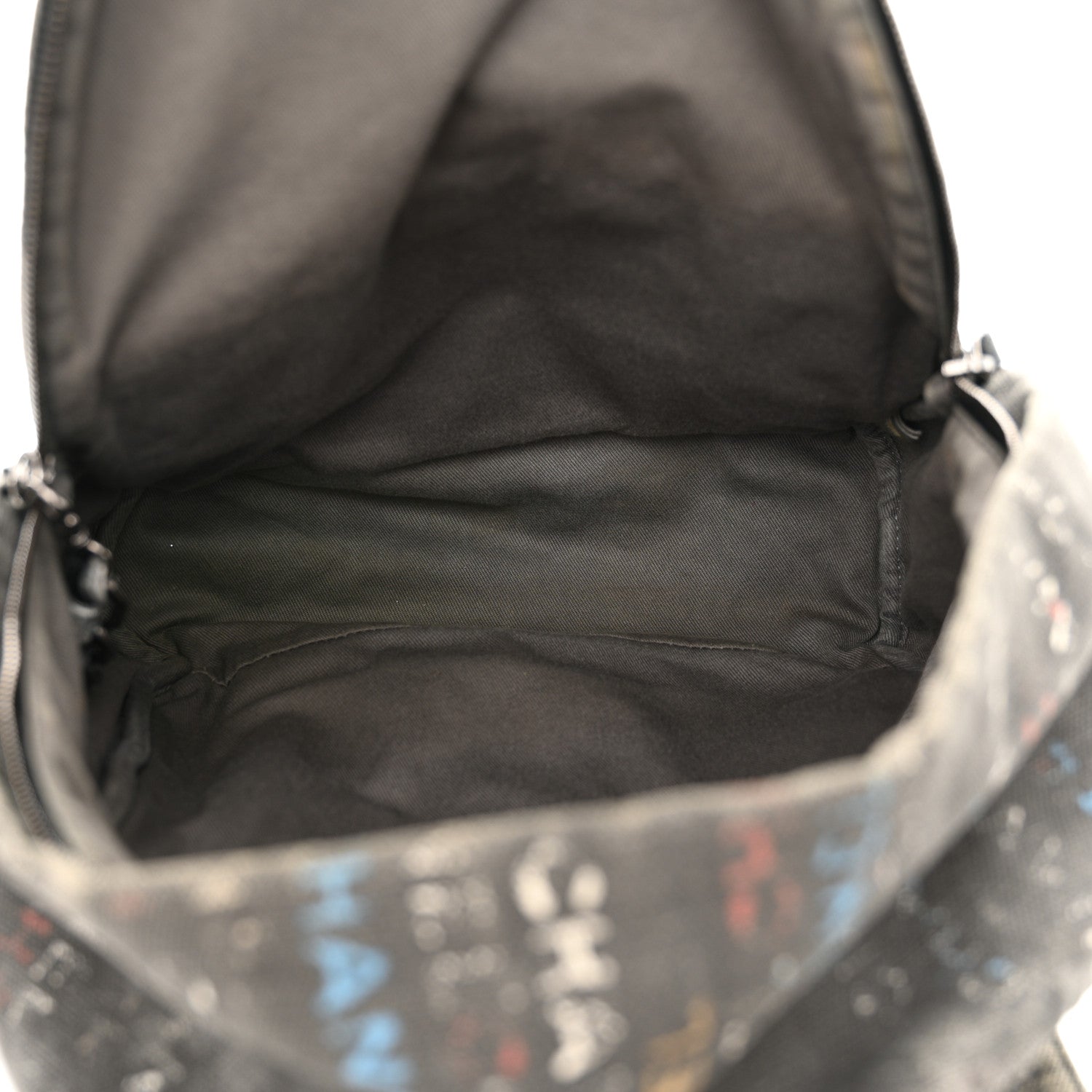 Chanel Graffiti Printed Canvas Medium Backpack Black 5 of 17