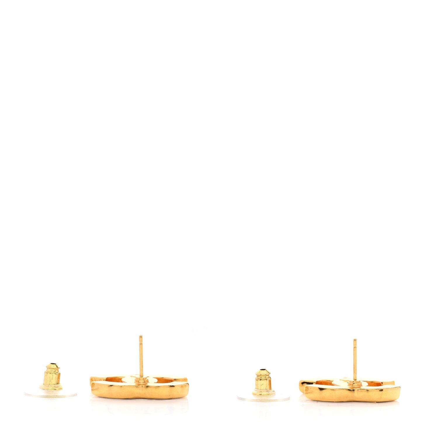 Resin CC Stud Earrings Black Gold
