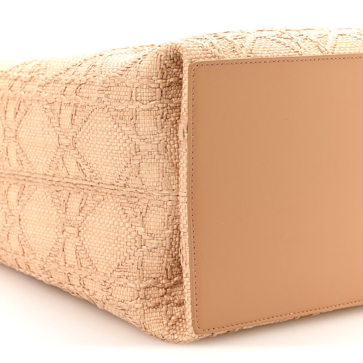 Raffia Macrocannage Medium Toujours Vertical Tote Natural
