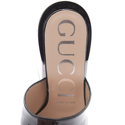 Gucci Patent Lexi Horsebit High-Heel Slide Sandals 37.5 Black 7 of 10