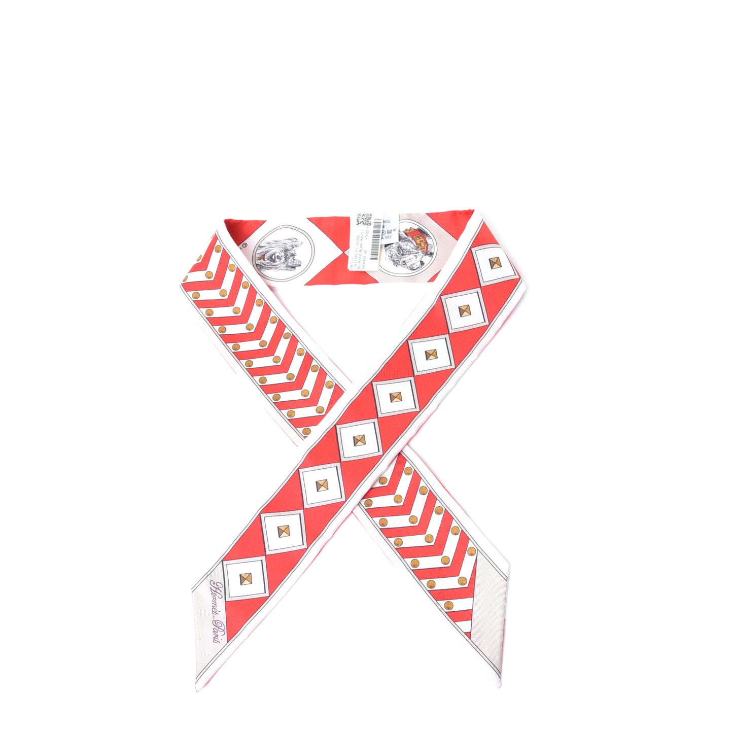 Silk Colliers Et Chiens Twilly Rouge White Mastic