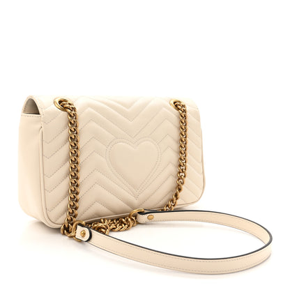 Gucci Calfskin Matelasse Small GG Marmont Shoulder Bag White 3 of 10