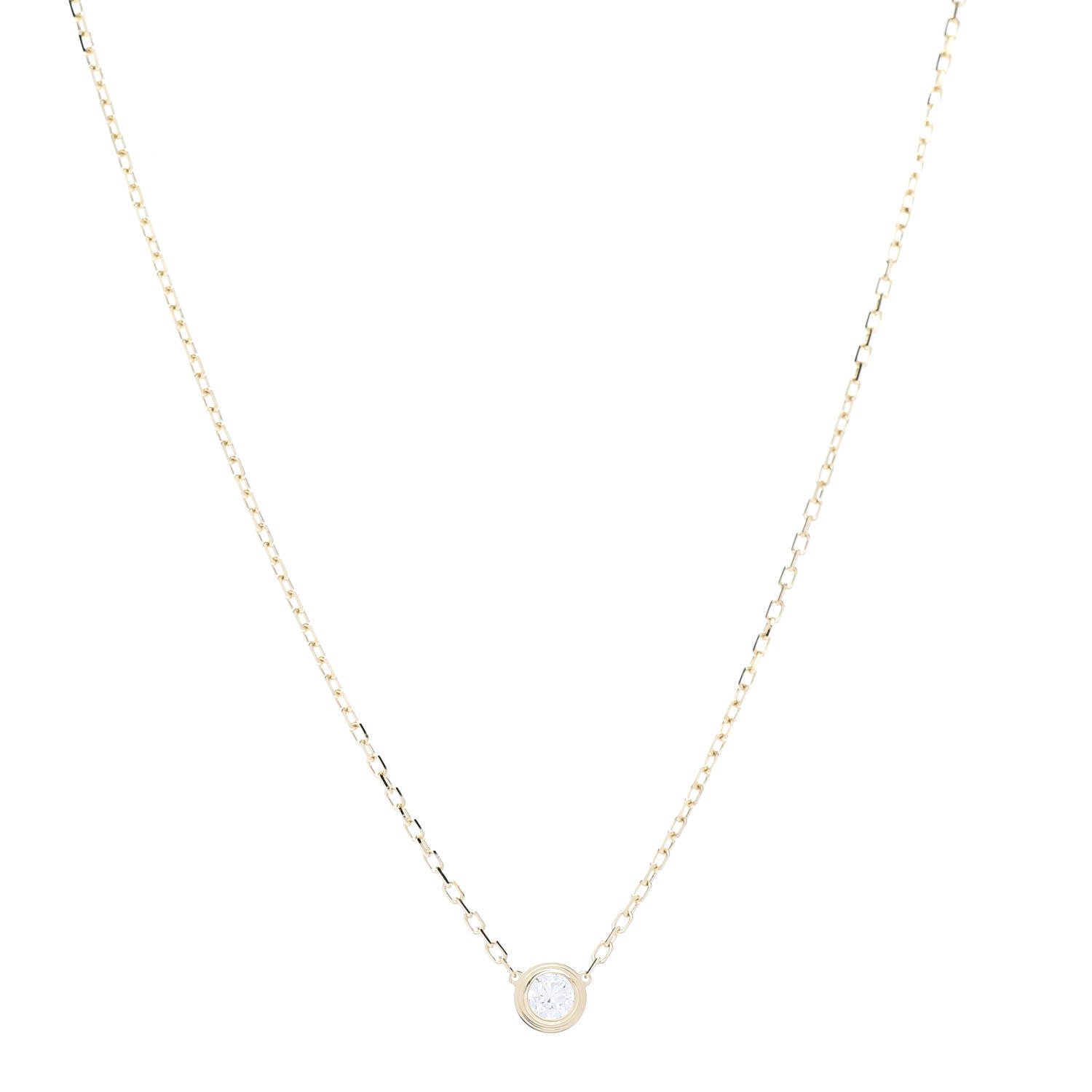 Cartier 18K Yellow Gold Diamond LM D'Amour Pendant Necklace 1 of 6