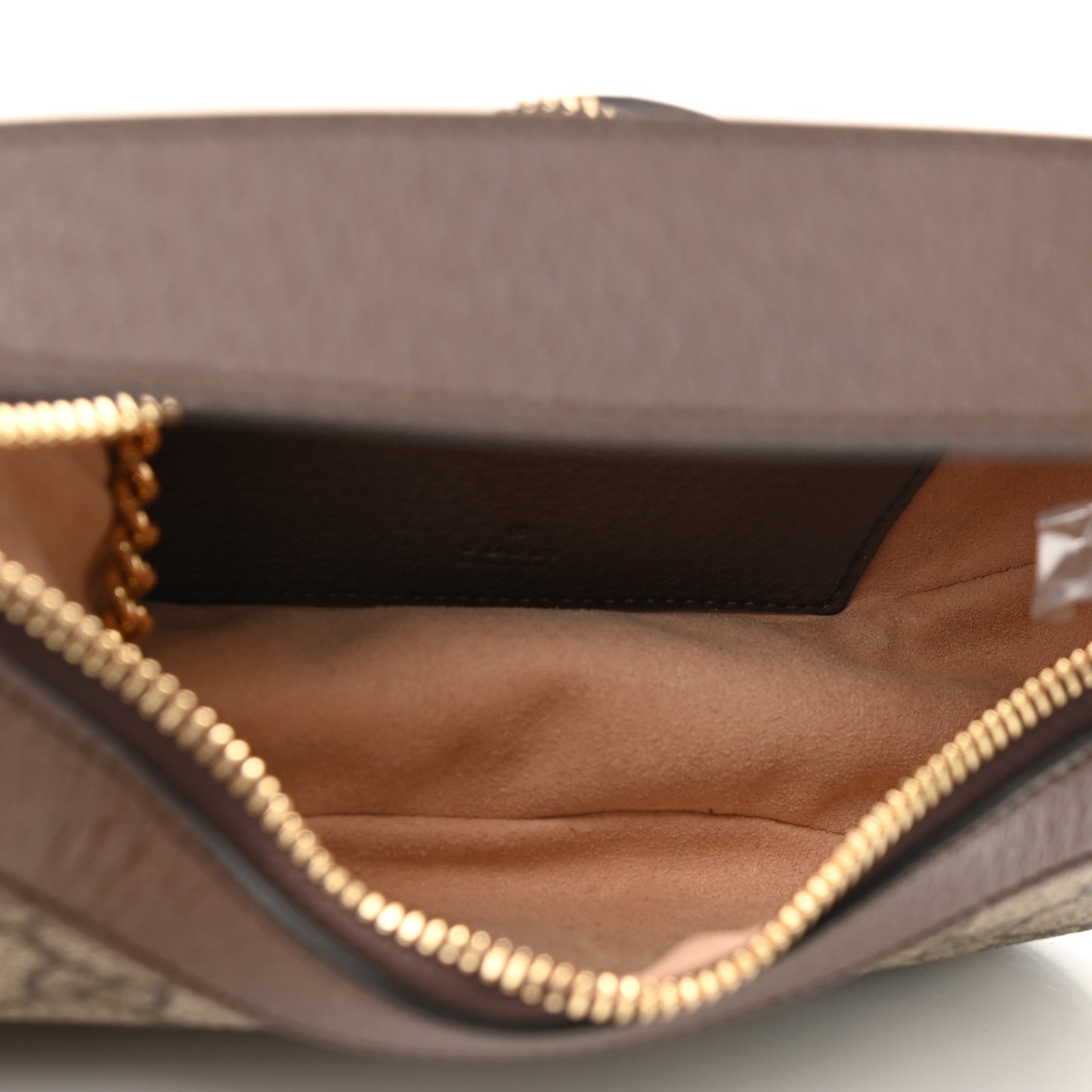 GG Supreme Monogram Textured Calfskin Web Mini Ophidia Half Moon Hobo Beige Ebony New Acero