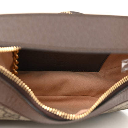 Gucci GG Supreme Monogram Textured Calfskin Web Mini Ophidia Half Moon Hobo Beige Ebony New Acero 5 of 11