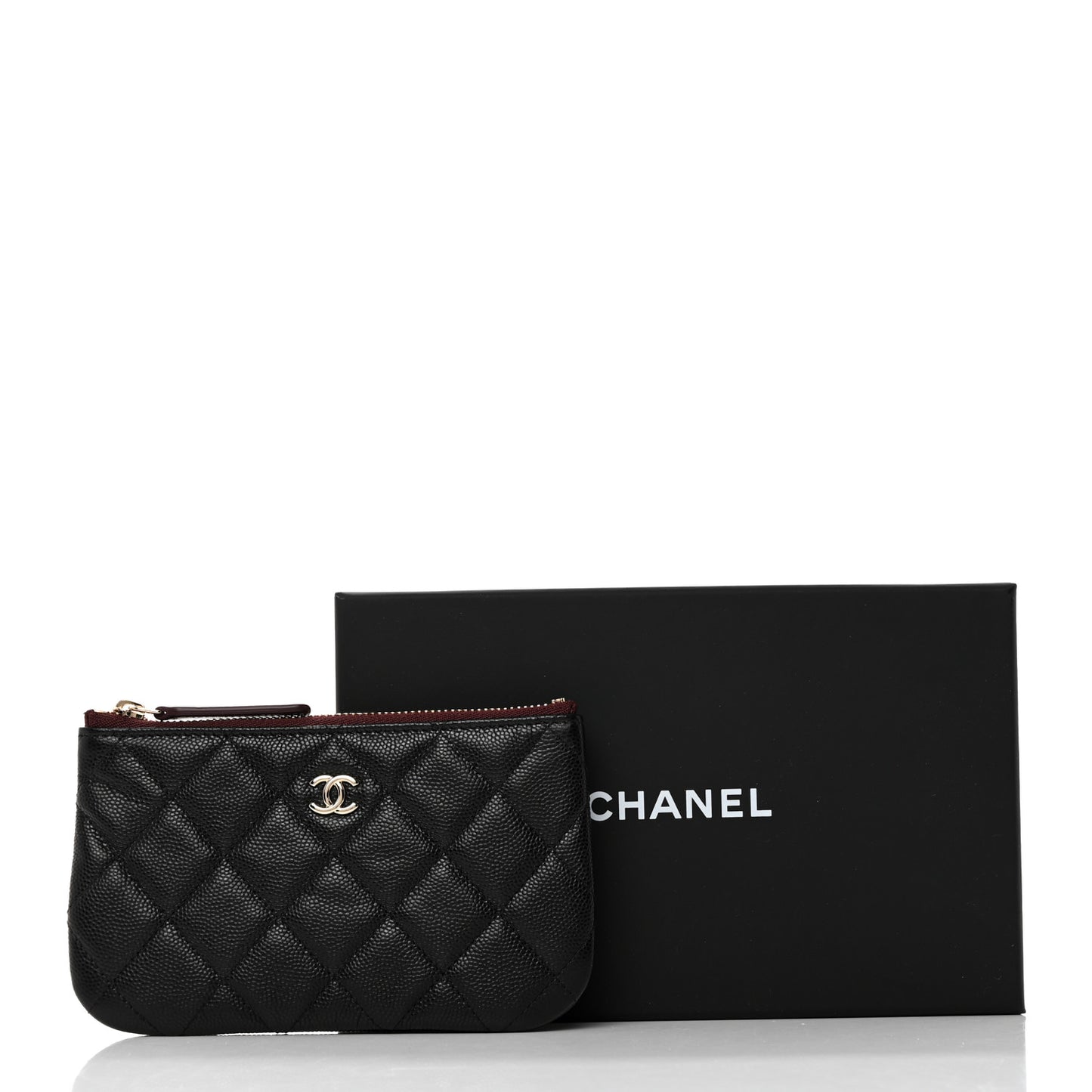 Caviar Quilted Small Cosmetic Case Black