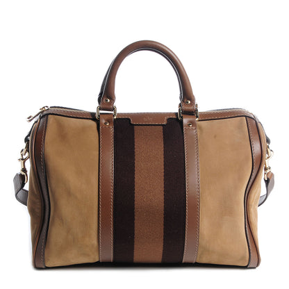 Gucci Nubuck Vintage Web Medium Boston Beige 1 of 8