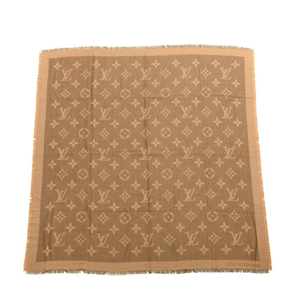 Louis Vuitton Cashmere Silk Monogram Giant Shawl Beige 1 of 3