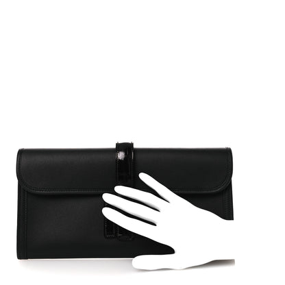 Hermes Swift Shiny Alligator Jige Elan 29 Touch Clutch Black 2 of 11