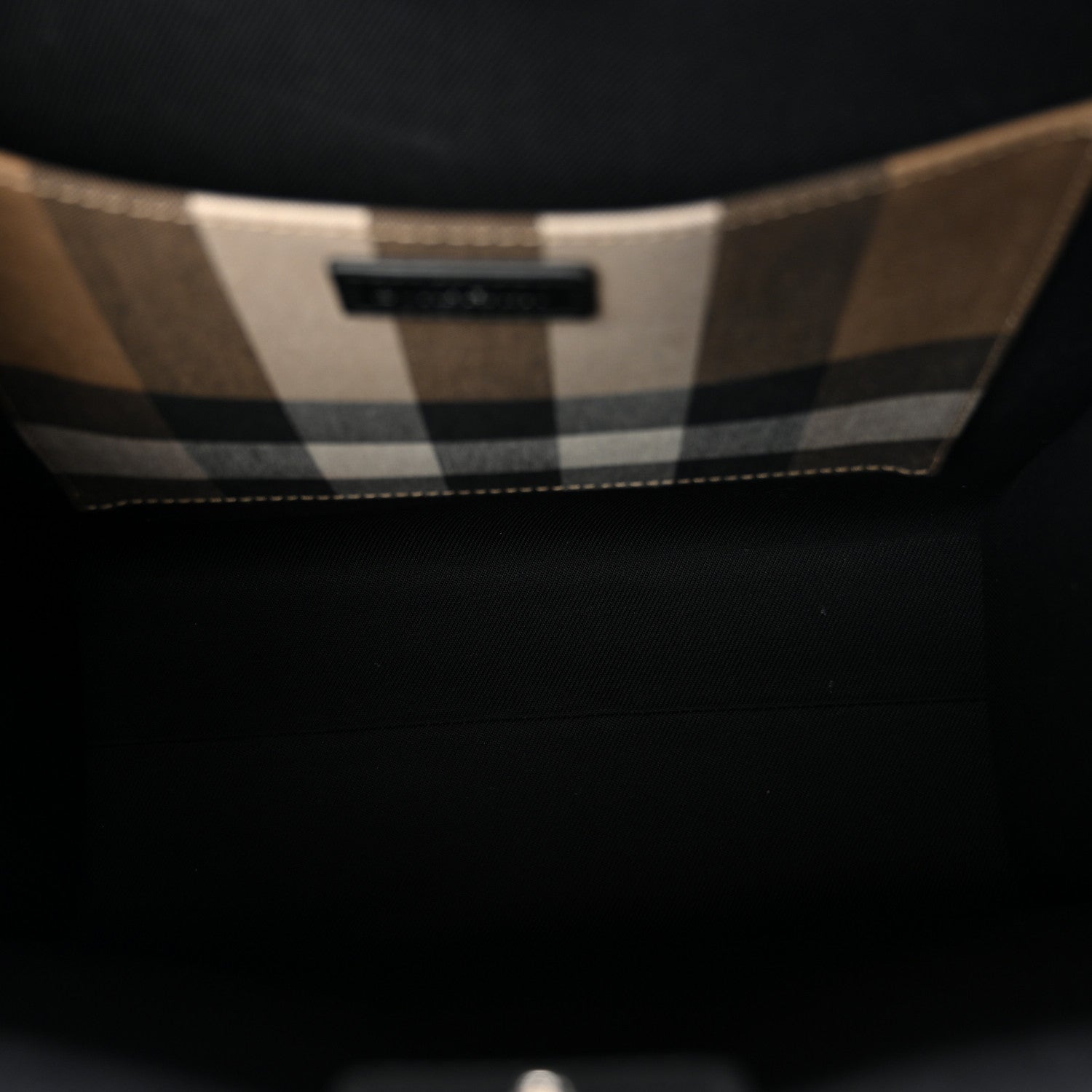 Burberry Calfskin House Check Small N/S Tote Black 5 of 9