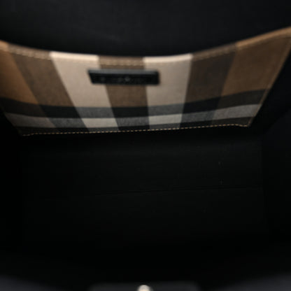 Burberry Calfskin House Check Small N/S Tote Black 5 of 9