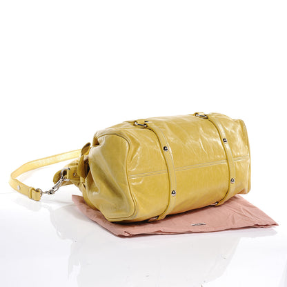 Miu Miu Leather Vitello Lux Bow Bag Polline 4 of 11
