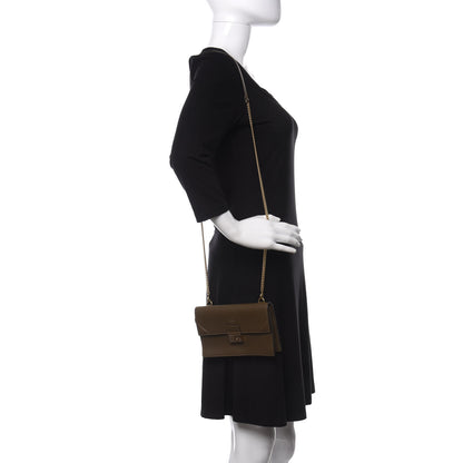 Fendi Vitello Grace Matte Kan U Wallet On Chain Wood 2 of 11